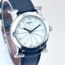 HERMES RONDE H WATCH HR1210 WOMENS SILVER QUARTZ LUXURY RARE FRANCE