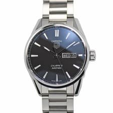 TAG HEUER Carrera Caliber 5 Day Date Men s 100m Water Resistant Black Dial WAR20