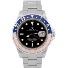 1996 Rolex GMT-Master FADED PEPSI Blue Red Stainless Steel 40mm Watch 16700