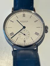 NOMOS GLASHÜTTE 38mm Blue Manual-winding wristwatch Skeletonized case back