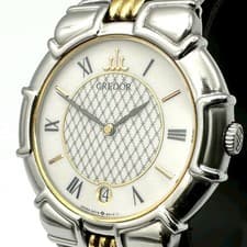 Seiko Credor Entrata Quartz Men's Watch Stainless Steel White Gold Used From Jap