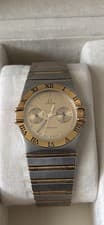 OMEGA Constellation Chronometer Quartz Two-Tone Roman Bezel Watch Box Papers