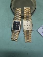 A Pair Of Two Longines "GOLD MEDAL " Gold Quartz Watches W/Diamonds NOS
