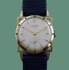 Vintage 1954 Solid 14k Gold Unusual and Fancy LONGINES Men's Watch