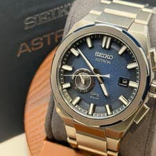 Seiko Astron SBXD023 Titanium Blue with Box and Manuals