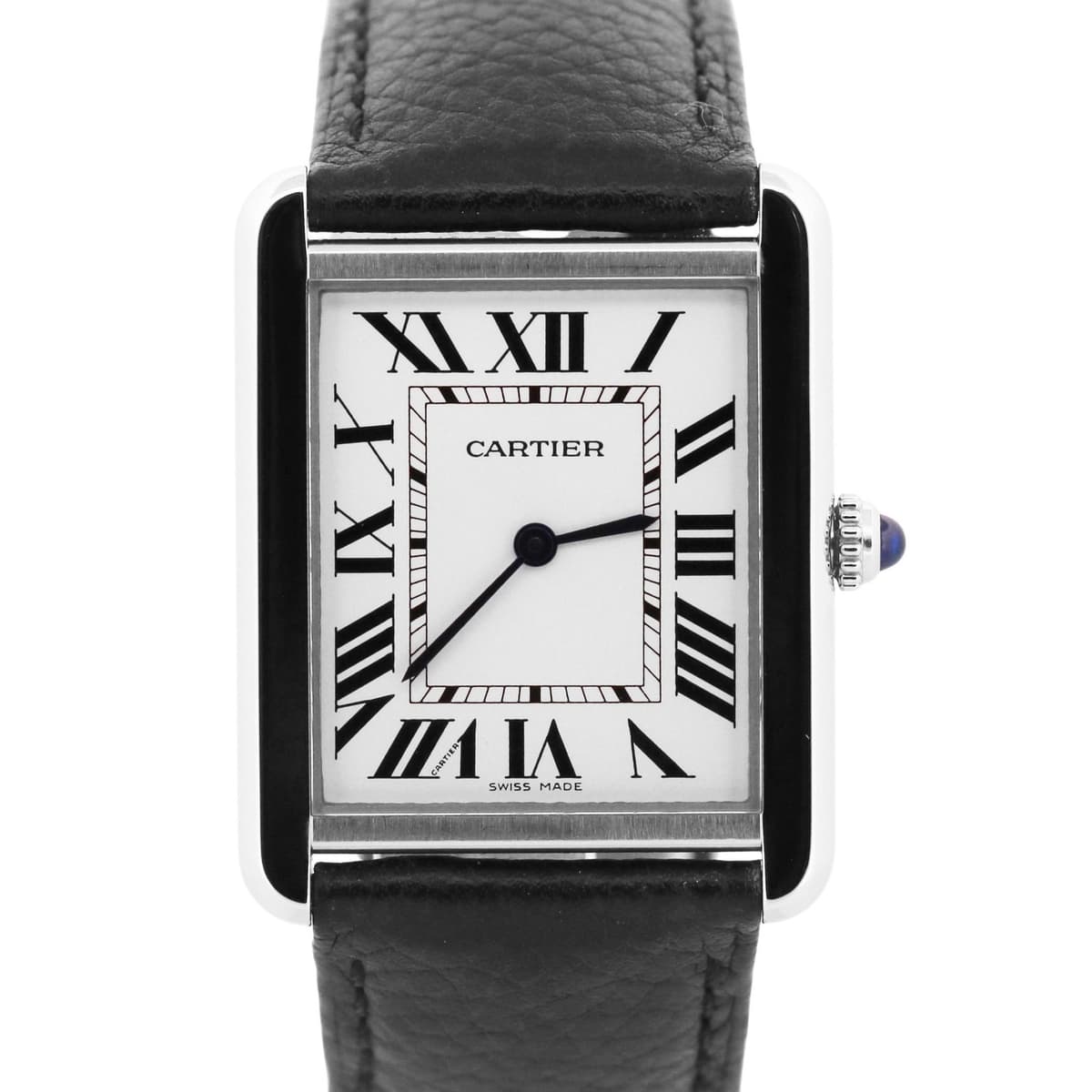 2021 PAPERS Cartier Tank Solo Large SILVER Steel Leather 3169 / WSTA0028 BOX