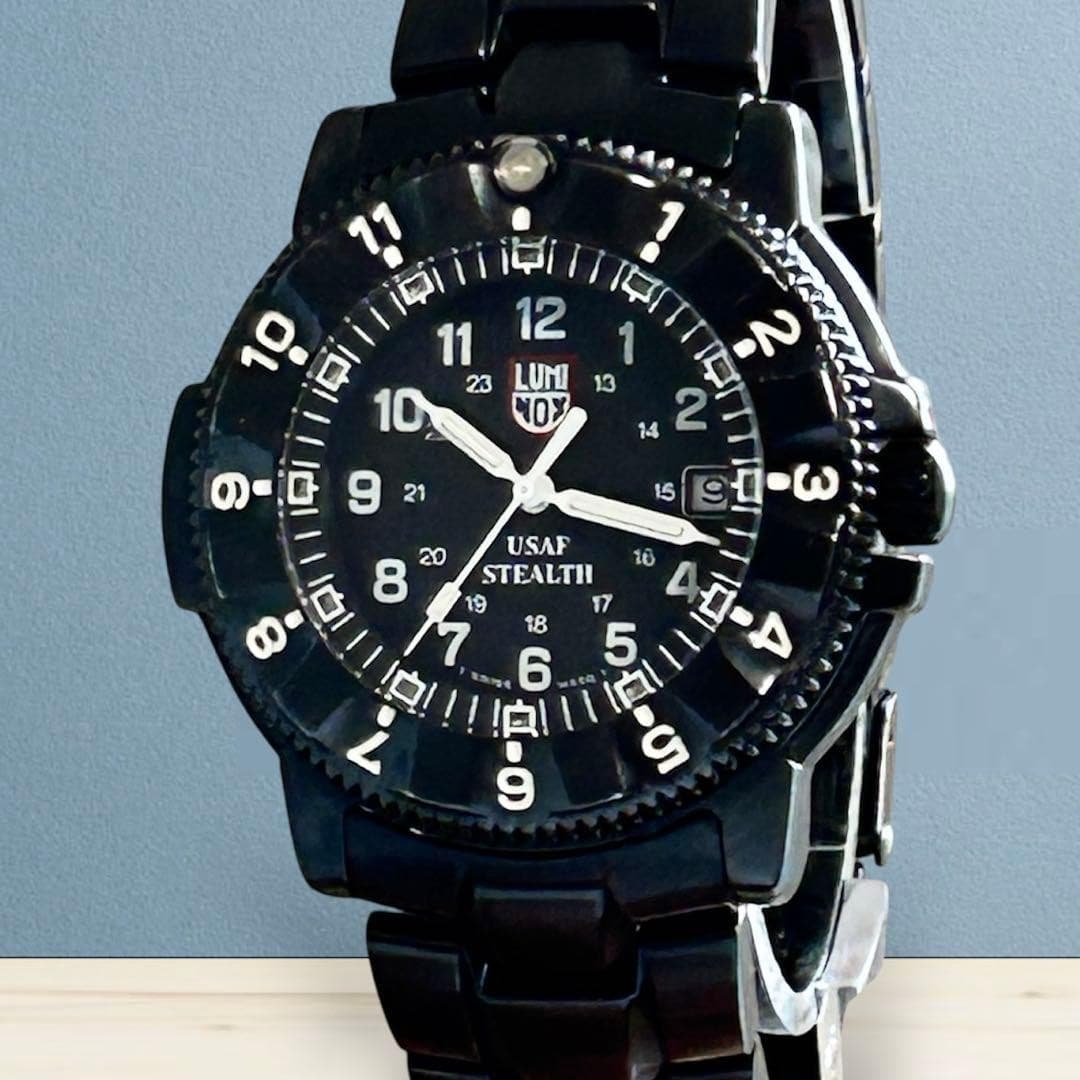 Luminox F-117 Nighthawk Series 3400 Military Watch All Black Used