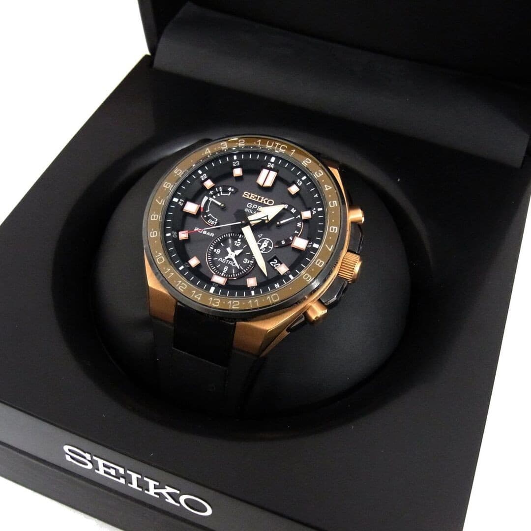 Seiko Astron SBXB170 8X53 GPS Solar Titanium Black Dial 1.77in Case 8.27in Wrist