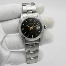 Rolex Oysterdate Precision 6694 Black Dial Thick Bracelet 1973 34mm Serviced