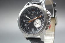 [Near MINT] HAMILTON KHAKI H776120 42mm Black Dial Chronograph Qz Men's Watch