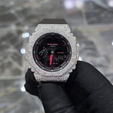 Authentic Casio G-Shock GA2100 Iced Out  Mod D Color Moissanite Watch