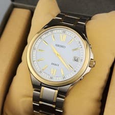 SEIKO DOLCE 7B240AX0 Radio Solar Titanium Combo Sapphire Mens Watch Authentic