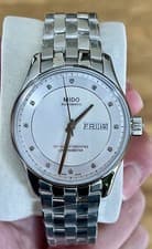 Mido Men's Belluna Clou De Paris Automatic Diamond Accented Stainless Steel