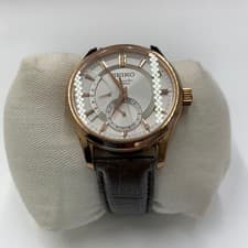 Seiko Presage 6R27-00B0 Automatic Watch Gold Power Reserve Date Used Tested Fro