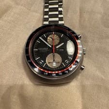 Seiko Automatic Speed Timer Watch Black Silver Tachymeter Used