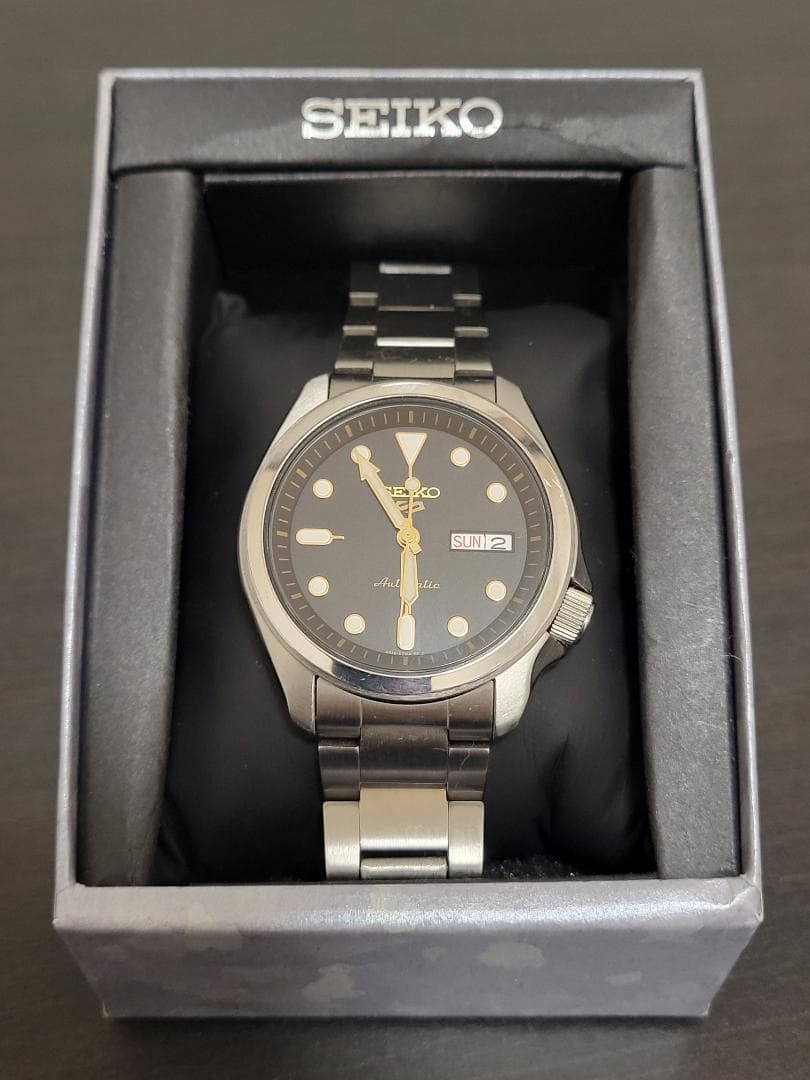 SEIKO SRPE57K1 Automatic Men's Watch Black Dial Stainless Steel