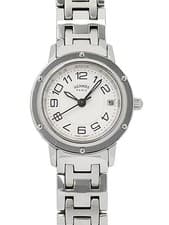 HERMES Clipper Quartz Watch CP1.210 Ladies 24mm Silver Dial
