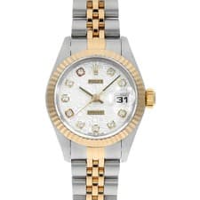 ROLEX Datejust 10P Diamond 79173G Silver Carving computer Y Number second ha...