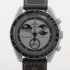 Used Omega Swatch Speedmaster Mission to Earth Phase SO33M700 QZ Gray Dial