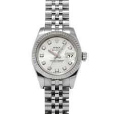 ROLEX Datejust 179174G Silver/diamond WATCH 716149
