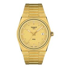 New Tissot PRX Gold Tone 40mm Quartz Champagne Dial Swiss Watch T1374103302100