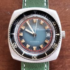 MINT Glycine Vintage Automatic Diver Watch 20ATM Concave Bezel, 1970s Swiss Made