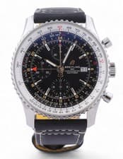 2022 BREITLING Navitimer World GMT Dual Time Chronograph 46mm Black Dial  A24332