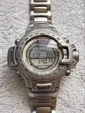 Casio Protrek PRT-4000 Quartz Watch Triple Sensor Titanium Vintage 1990s