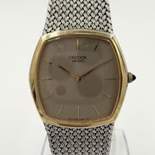 Seiko Credor 5930-5391 Vintage 14K Gold & Silver Quartz Men's Watch