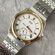 SEIKO Silver Wave Roman Men's Watch Working Rare Vintage Timepiece