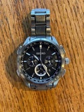 Seiko Brightz SAGA193 8B92 Solar Radio Titanium Chronograph Black Dial
