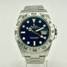 ROLEX EXPLORER II 2022 226570 42MM BLACK S/S OYSTER BAND ORANGE AUTOMATIC B + P