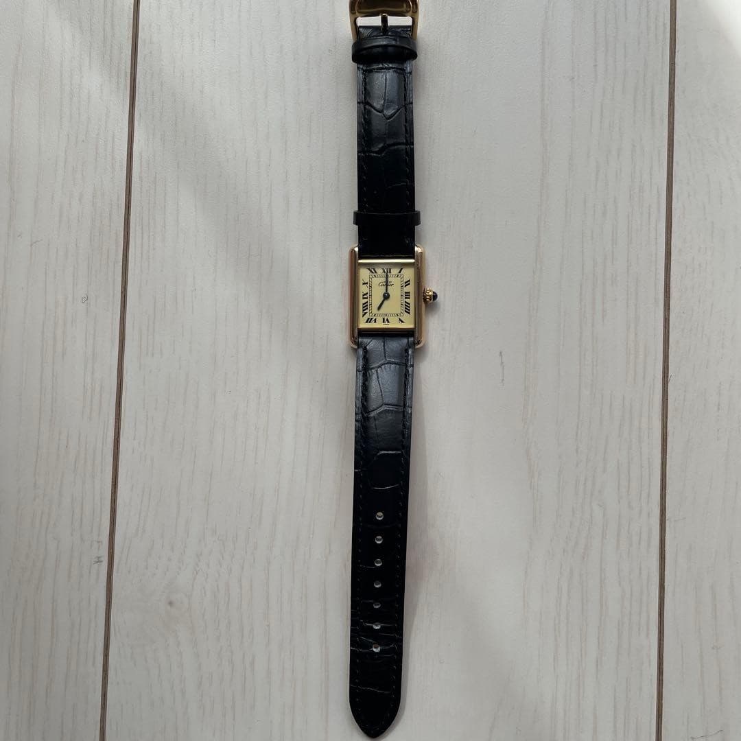 Cartier Must Tank SM Quartz Watch Ref.1613 Vermeil Gold Plated SV925