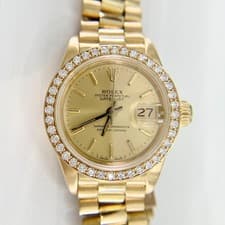 Vintage 1982 Ladies Datejust Rolex with Diamond Bezel 18k Complete 6917