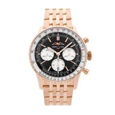 Breitling Navitimer Chronograph Rose Gold Auto 43mm Bracelet Watch RB0138211B1R1
