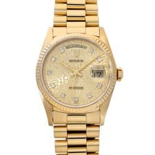 ROLEX Day-Date 18238G Champagne computer/diamond WATCH 721926