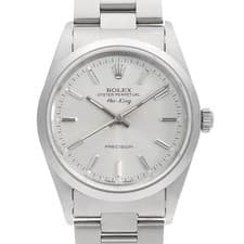 ROLEX Air king 14000 Silver Bar 3 rows oyster breath U Number second hand mens