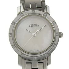 HERMES Clipper Nacre 12P Diamond CL4.230 Stainless Steel Quartz Analog Display L