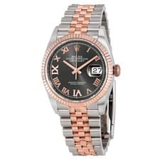 Rolex Datejust 36 Dark Rhodium Diamond Dial Steel and 18kt Everose Gold Jubilee