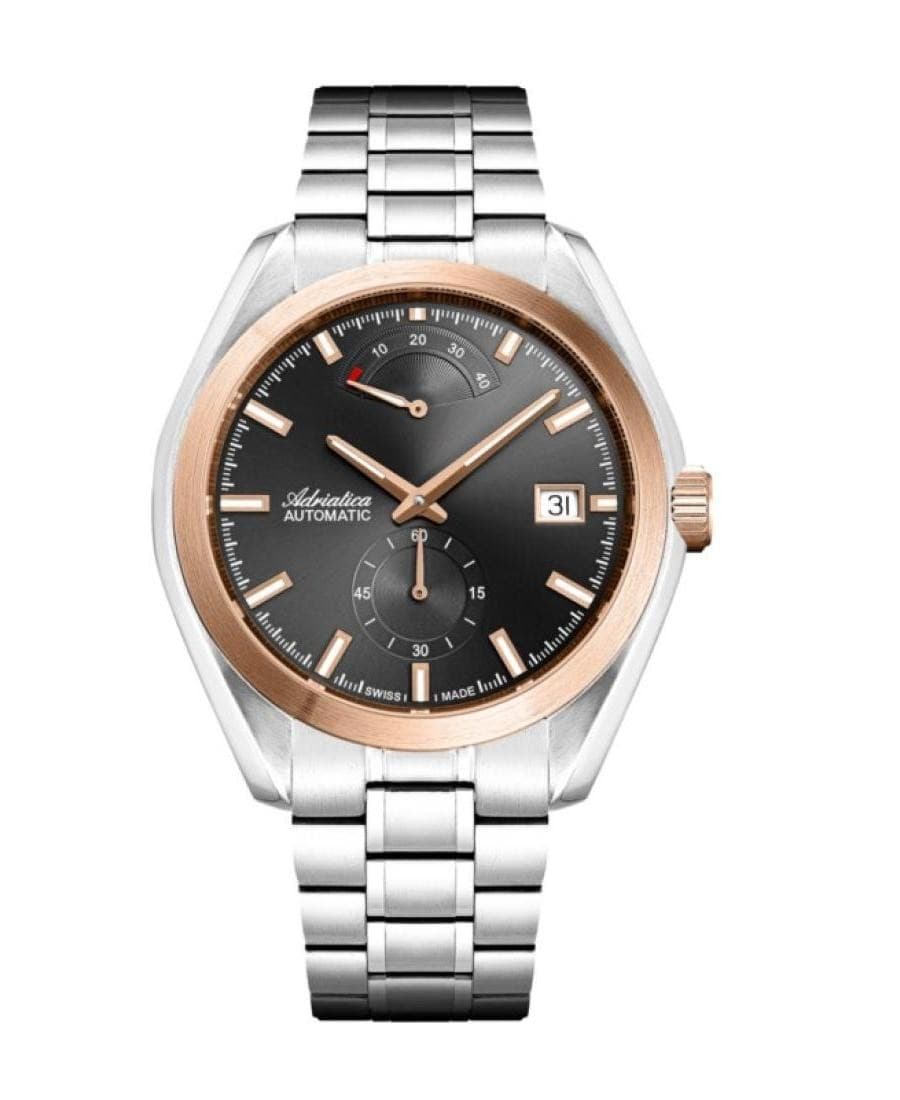 ADRIATICA Men Automatic Casual Watch Classic Dress Black Dial Waterproof Swiss 4