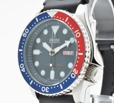 7S26-0200 SKX009K2 Seiko Diver Pepsi Men's Automatic Watch Stainless Steel 43mm
