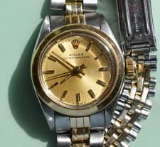 Vintage ROLEX Ladies 6719 Oyster Perpetual Two Tone Gold & Steel Watch 26mm