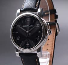 New Battery  [Near MINT] Montblanc 7189 38mm Quartz Black Dial Men's watch