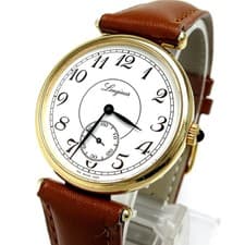 LONGINES Gold Round Men's Arabic Numerals Small Second White Mechanical Watch