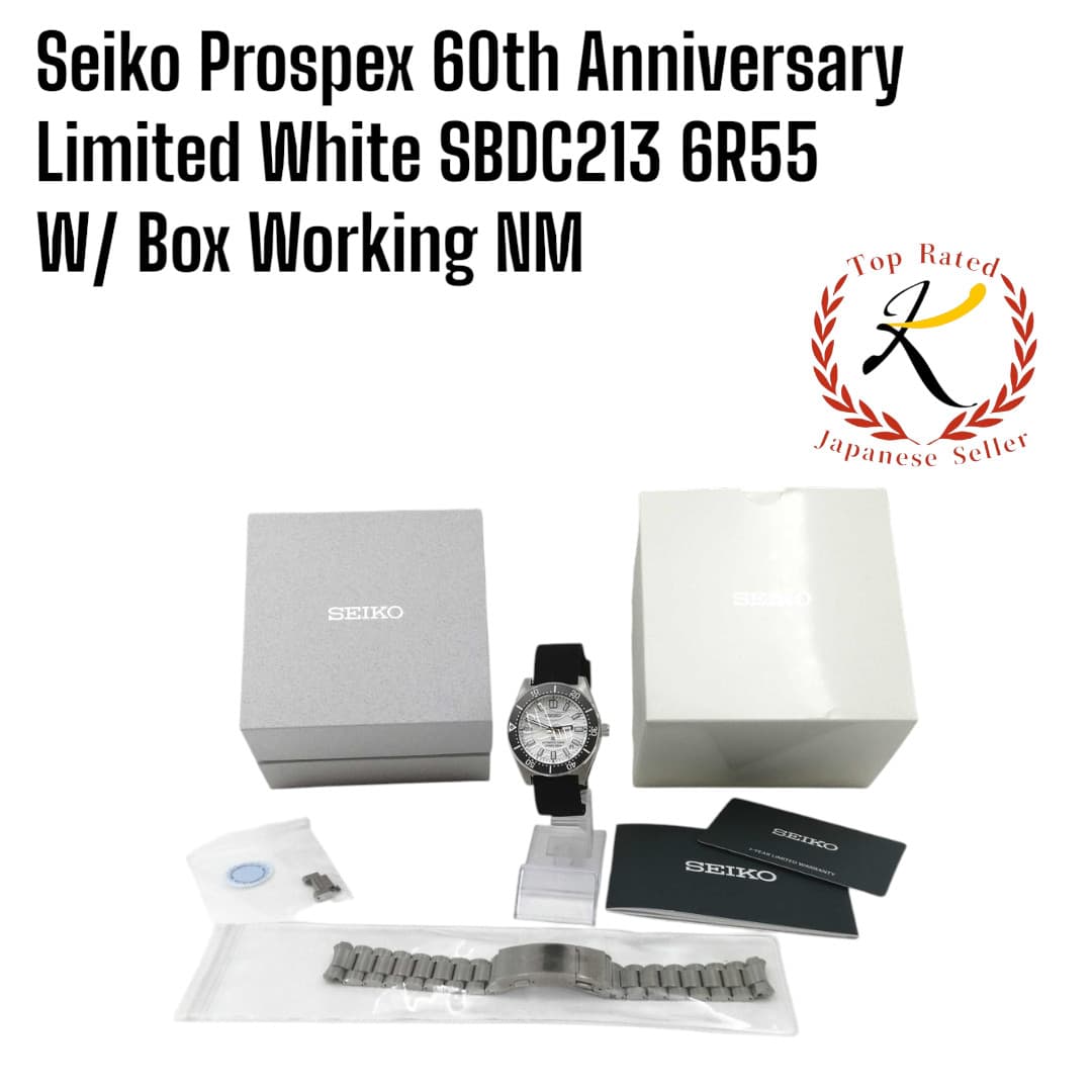 Auth Seiko Prospex 60th Anniversary Limited White SBDC213 6R55 W/ Box Working NM