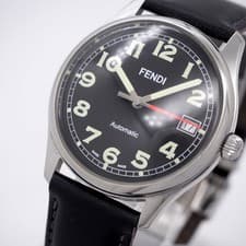 FENDI Automatic Watch Skeleton Back Black Dial Date Men's Watch