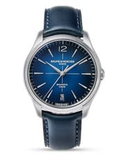 Baume & Mercier Clifton Leather Strap Blue Dial Automatic 39mm Men's Watch
