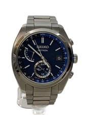 Seiko Solar Watch SLV NVY Stainless Steel Used Analog