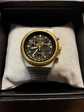 Citizen AT2544-64E Solar Sport Watch Black Gold Stainless Steel