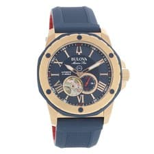 Bulova Marine Star Men's Rose Gold Plated Stainless Automatic Watch 98A227